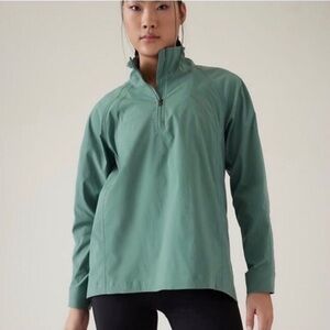 ATHLETA Teal Quarter-Zip Pullover
